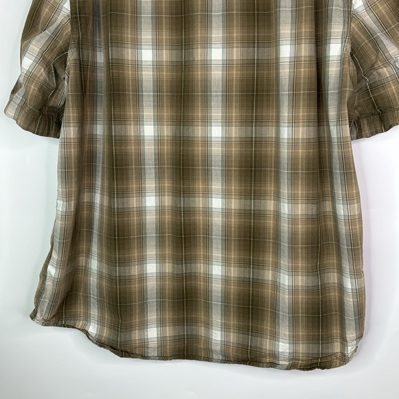 Carhartt Relaxed Fit Brown Plaid Short Sleeve Button Down Shirt XL - Picture 6 of 8
